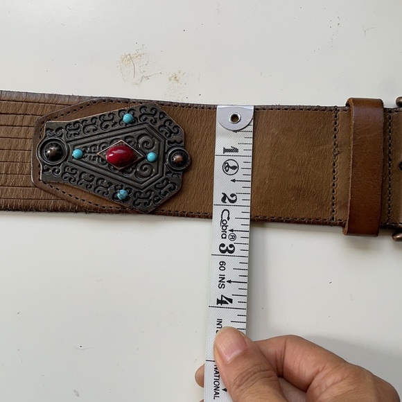 Vintage brown leather handcrafted belt